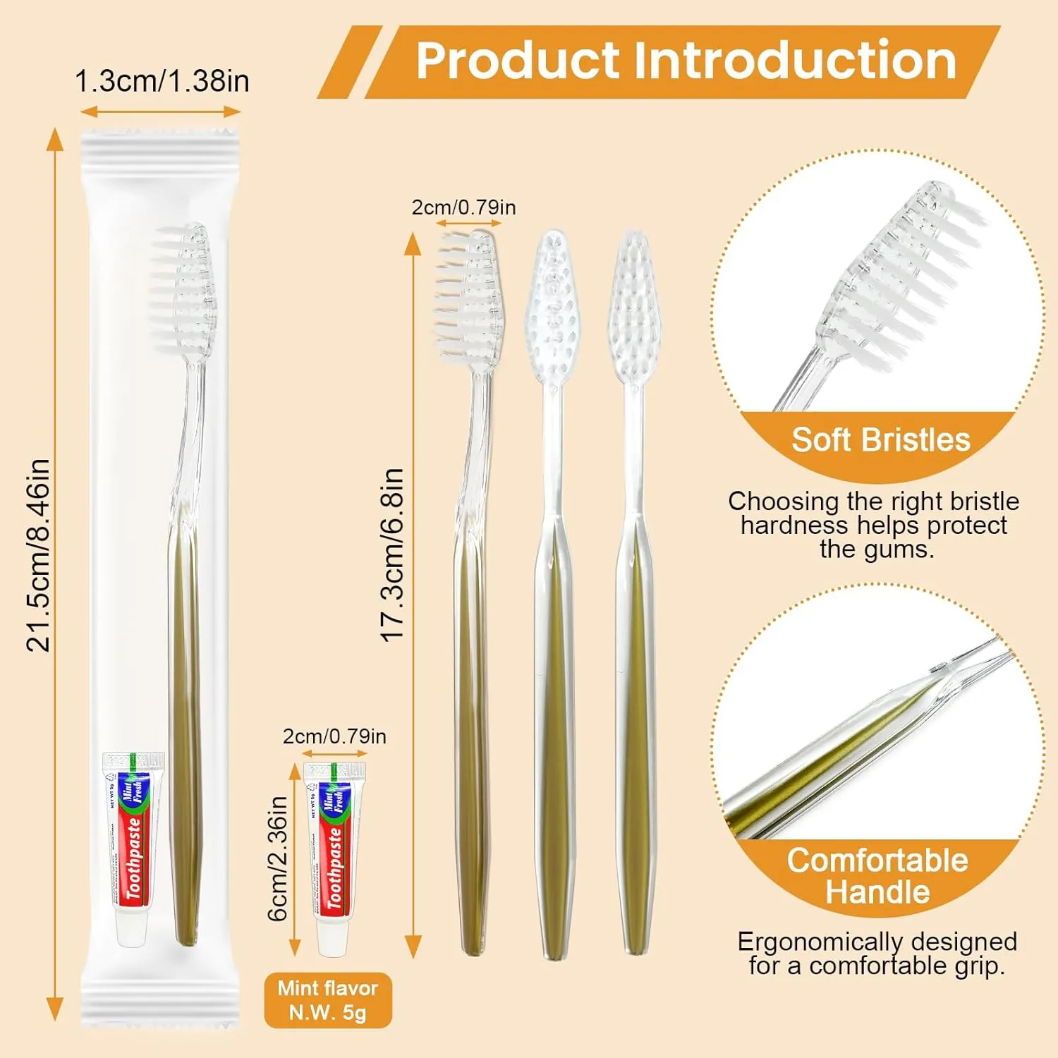 20 Packs Disposable Toothbrushes with Toothpaste, Individually Wrapped Travel Toothbrush and Toothpaste for Travel Size Toiletries, OCC, Homeless,Airbnb, Office