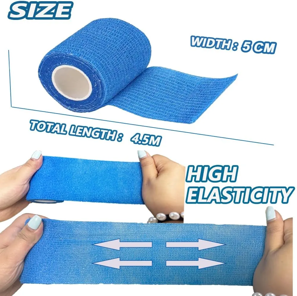 24 Pack Self Adhesive Bandage Wrap 2 Inch x 5 Yards Non-Woven Bandage,Vet Wrap Breathable Elastic Self-Adherent Tape for Stretch Athletic, Sports, Wrist, Ankle (Pets Too)(Mix)