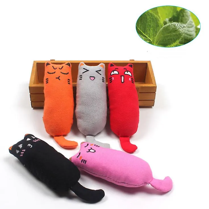 2Pcs orange Pet cat toys, pure cotton fabric molar toys, wear-resistant and contains catnip AZ1644