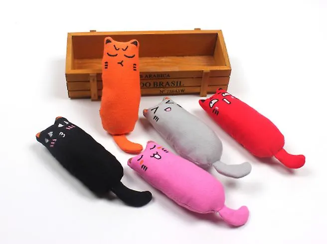 2Pcs orange Pet cat toys, pure cotton fabric molar toys, wear-resistant and contains catnip AZ1644