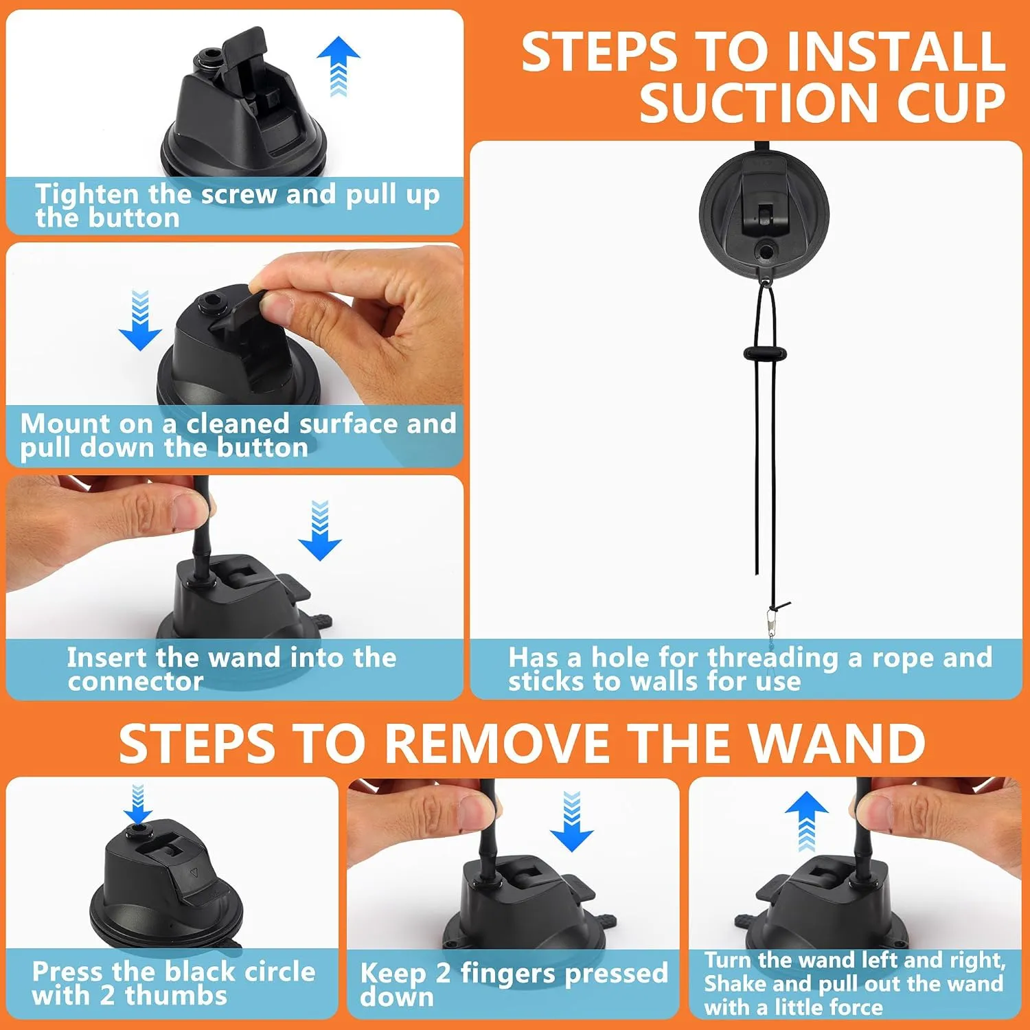 4-in-1 Interactive Cat Wand Feather Toys,Wand Self-Holding Suction Cups Base,Include Detachable 2 Simulation Bird Toy and 3 Feathers Toys,2 Types Hanging Door Kitten Toy (Medium, Hummingbird Set)