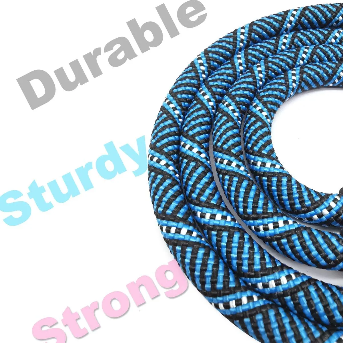 5 FT Double Dog Leash Coupler, Extension Rope for Two Dogs Walking, No Tangle Dual Strong 2 Dogs Lead Long Splitter, for Large Strong Medium Dogs (3/8" X 1.5m -Blue)