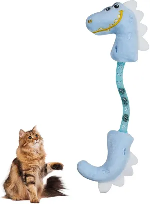 Andiker Cat Catnip Toy26.5cm Cat Plush Toy with Silvervine Fruit in Spring for Cats and Kittens (Blue)
