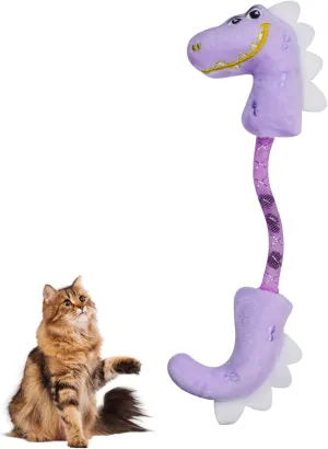 Andiker Cat Catnip Toy26.5cm Cat Plush Toy with Silvervine Fruit in Spring for Cats and Kittens (Purple)