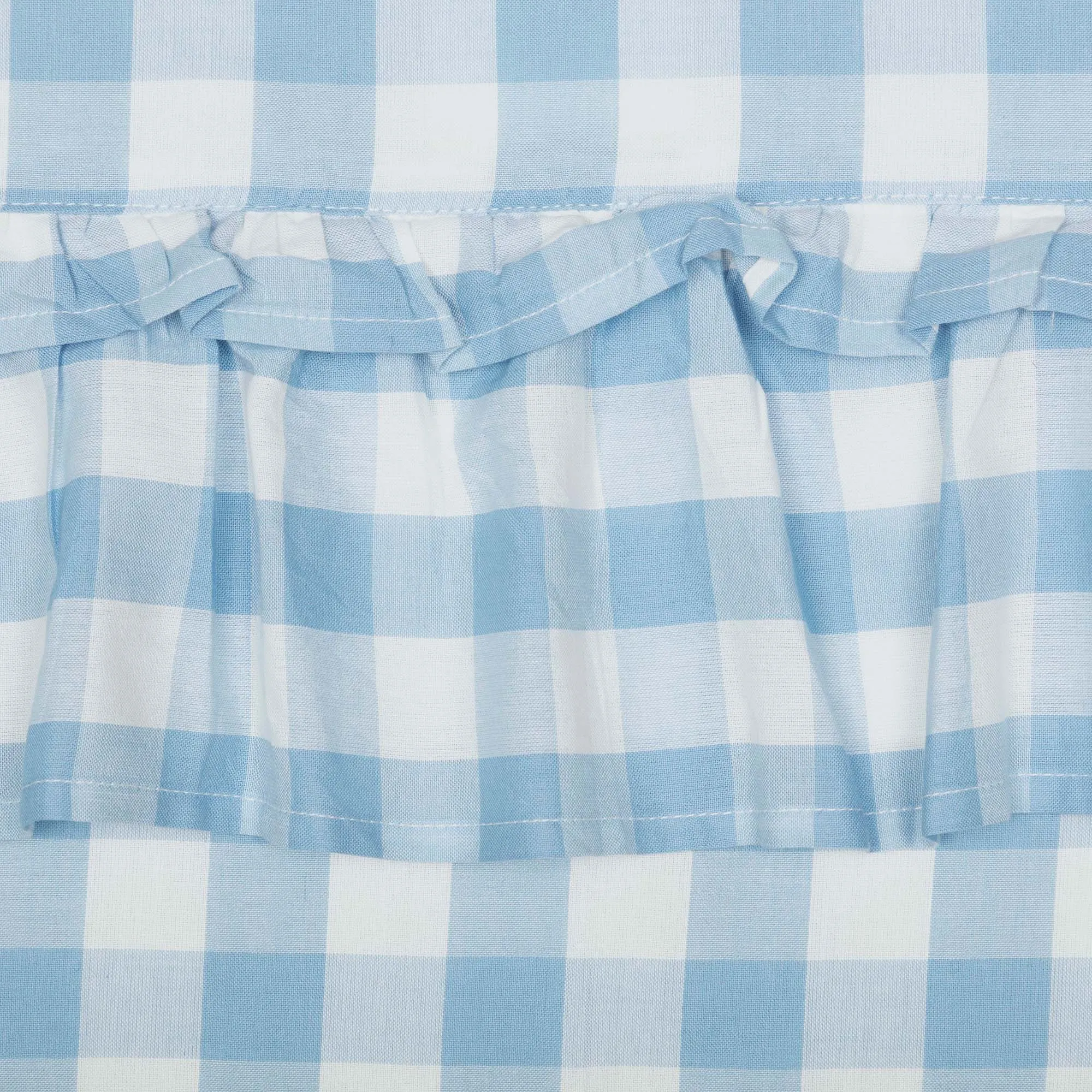 Annie Blue Buffalo Check Ruffled Lined Swag Curtains