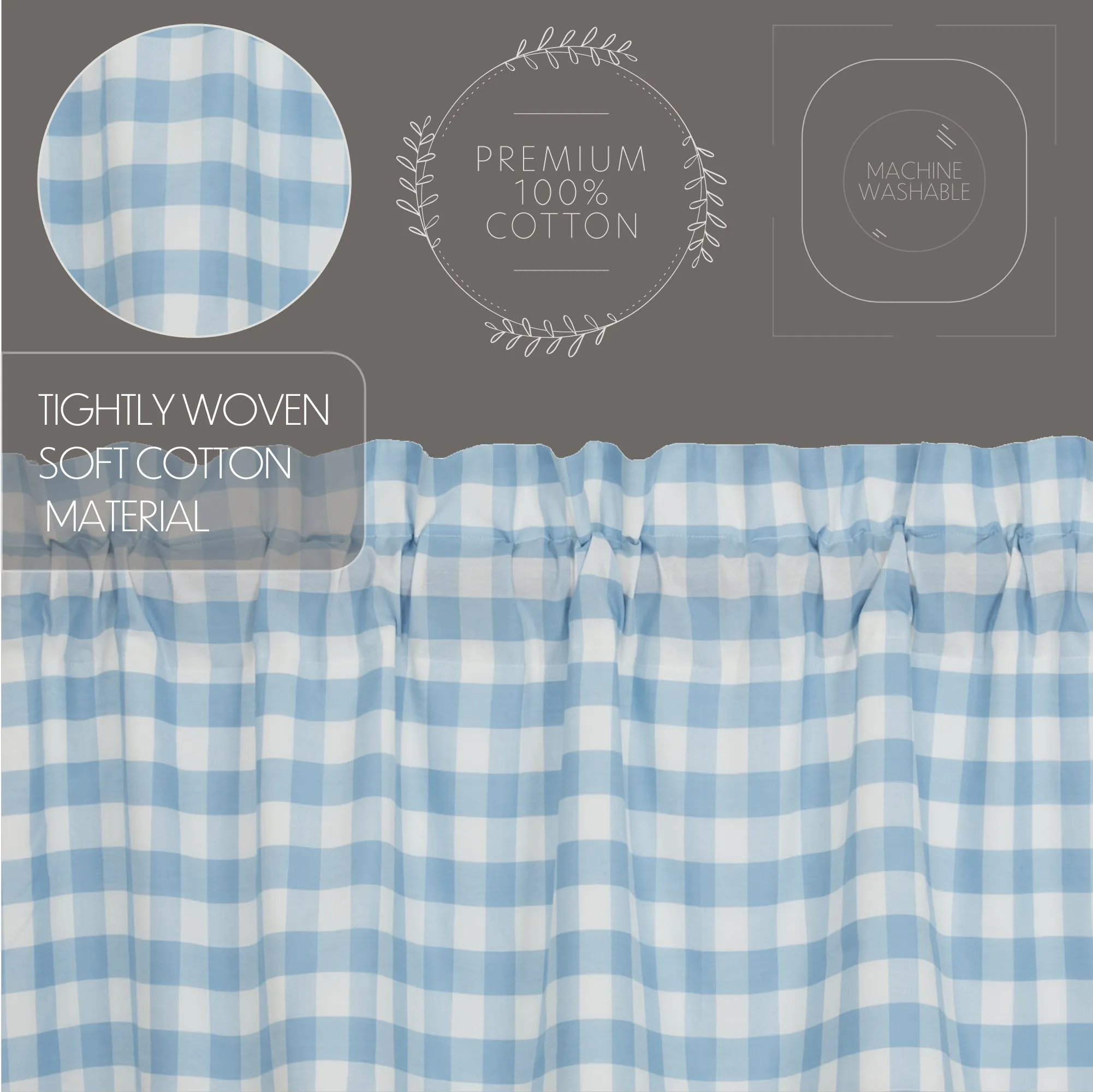 Annie Buffalo Blue Check Prairie Long Panel Set Of 2 84x36x18
