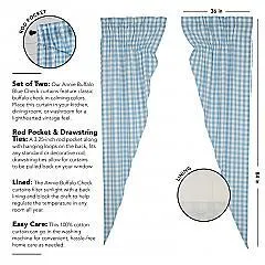 Annie Buffalo Blue Check Prairie Long Panel Set Of 2 84x36x18