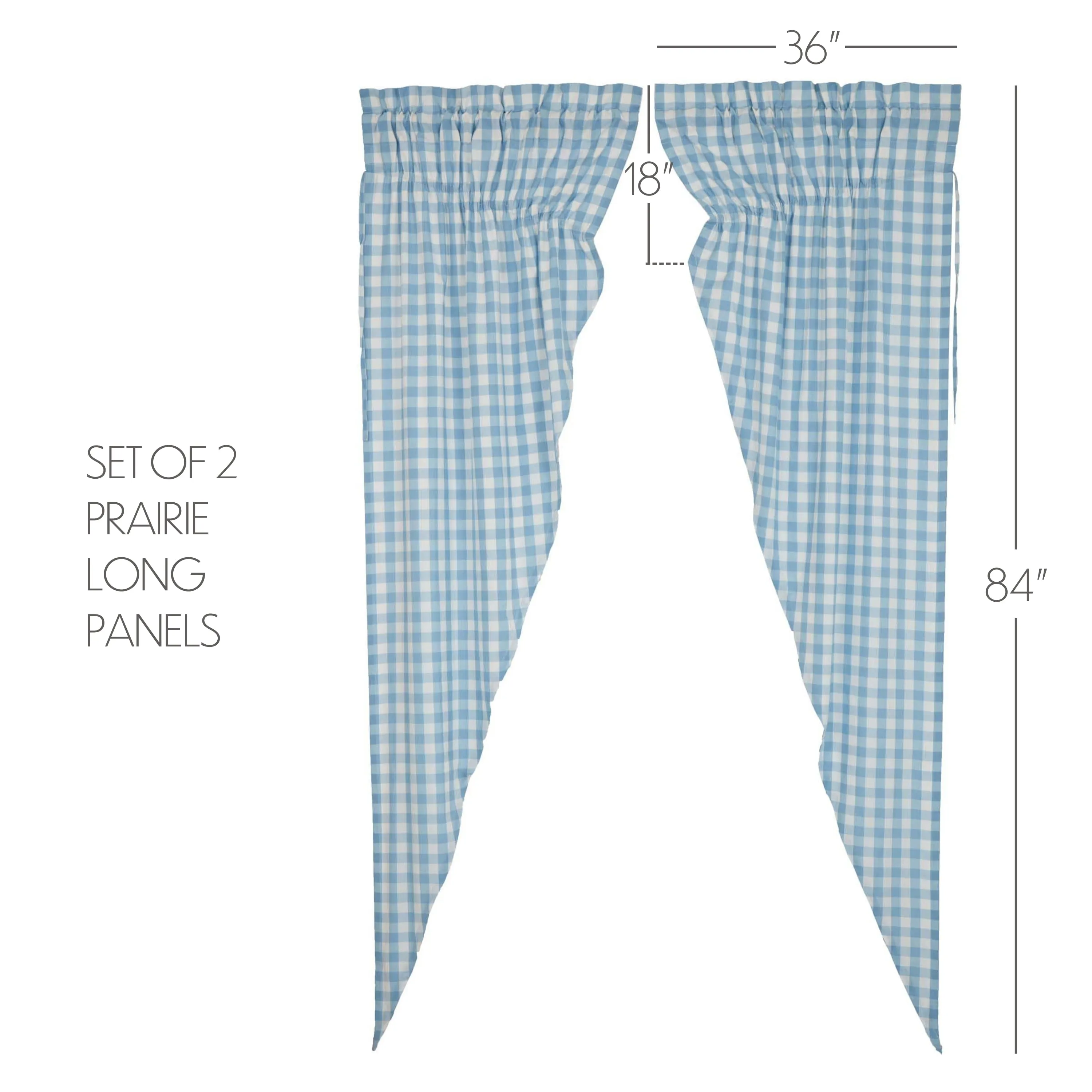Annie Buffalo Blue Check Prairie Long Panel Set Of 2 84x36x18