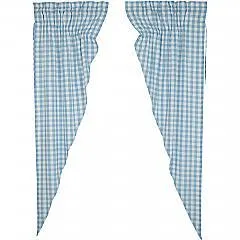 Annie Buffalo Blue Check Prairie Long Panel Set Of 2 84x36x18