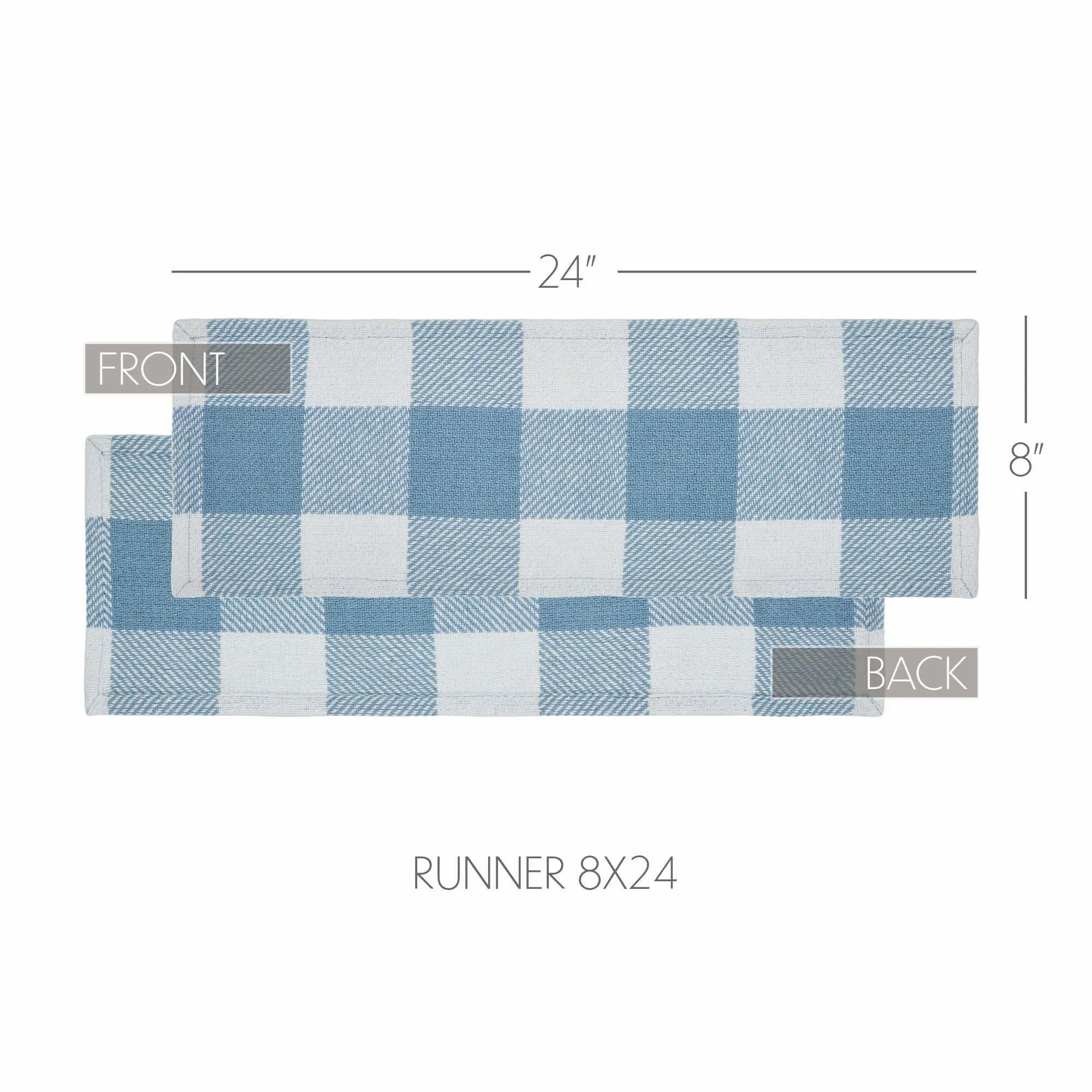Annie Buffalo Check Blue Runner 8x24