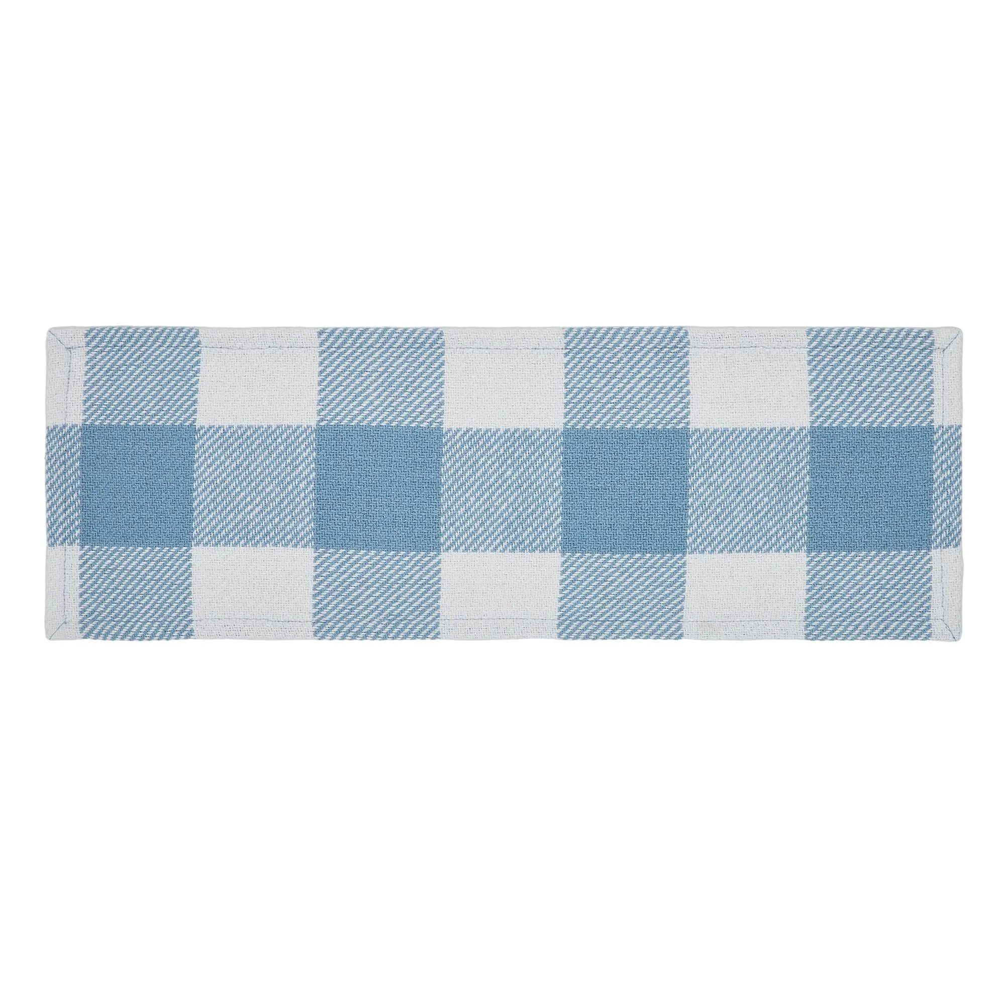 Annie Buffalo Check Blue Runner 8x24