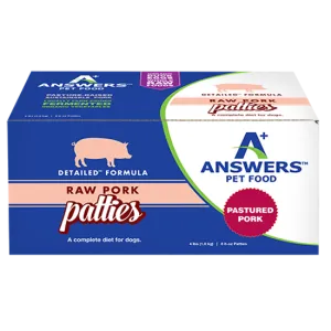 Answers Pet Food Detailed Pork Formula for Dogs - Patties