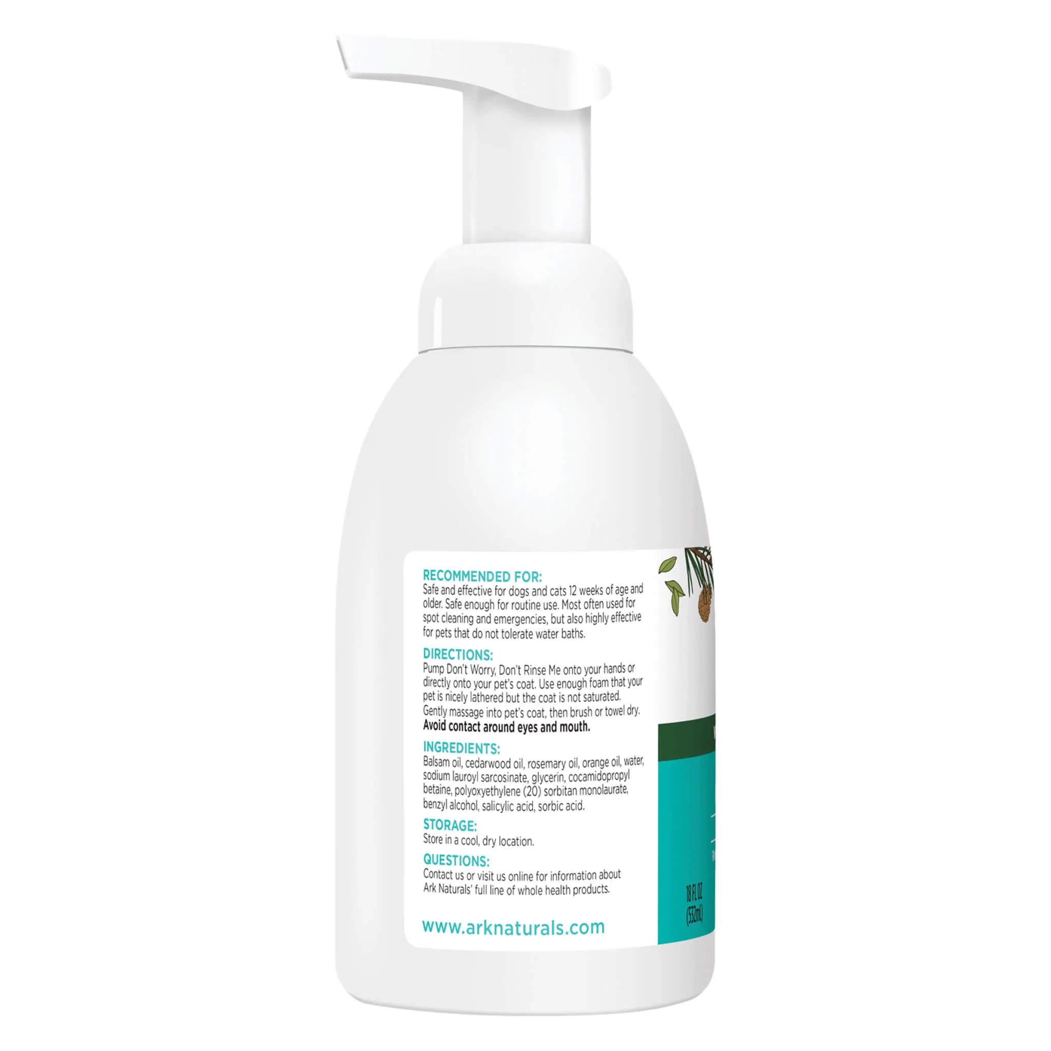 Ark Naturals Don't Worry Don't Rinse Me Waterless Shampoo for Dogs & Cats