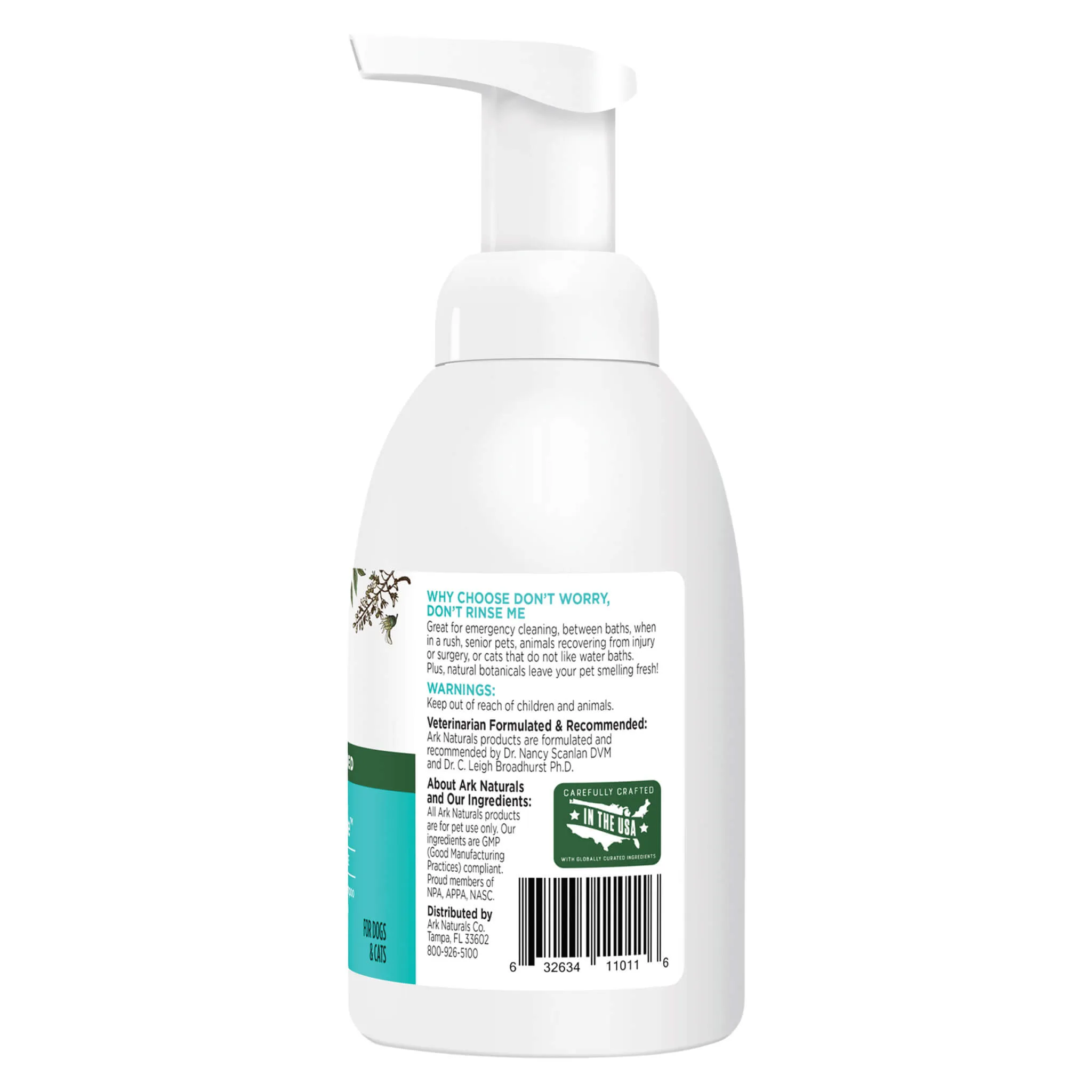 Ark Naturals Don't Worry Don't Rinse Me Waterless Shampoo for Dogs & Cats