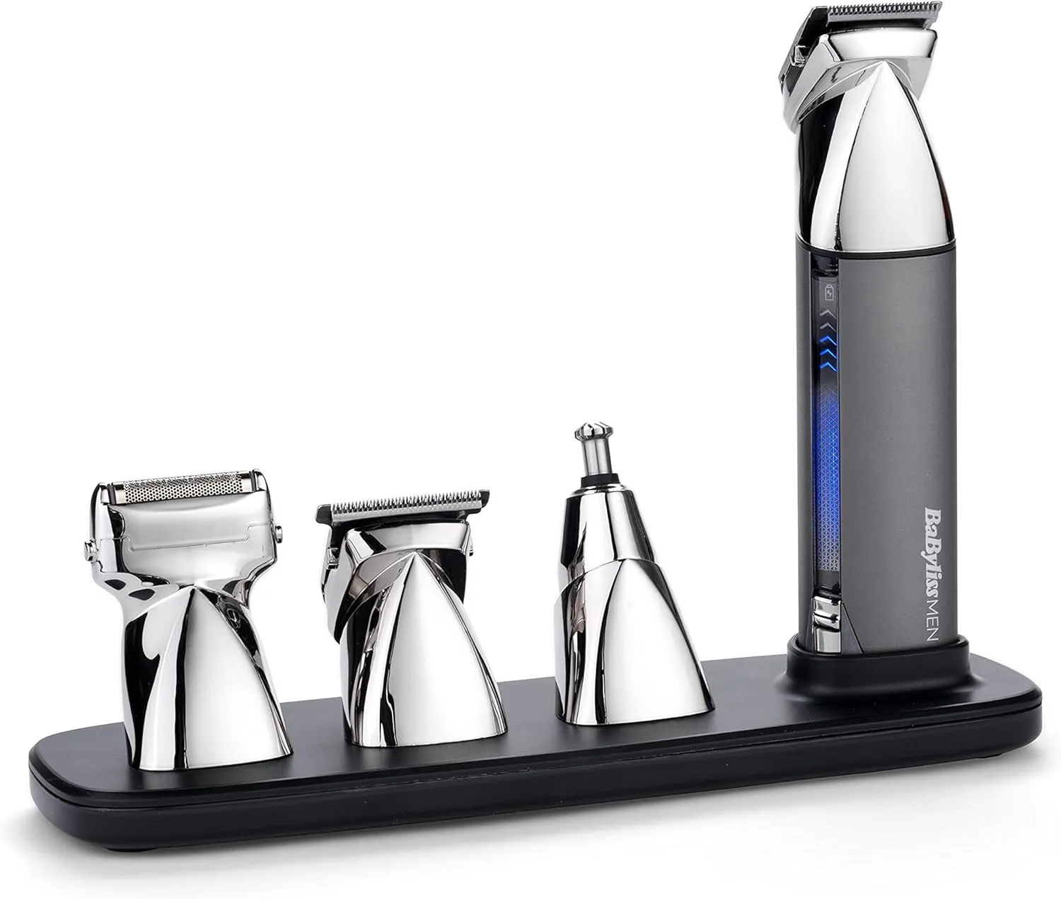BaByliss Super-X Metal 15-in-1 Cordless Multi-Trimmer Grooming Kit – Beard & Nose Trimmer, Waterproof, Silver/Grey