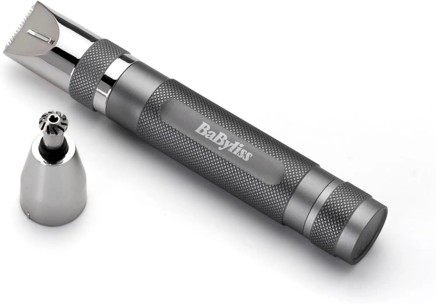 BaByliss Super-X Metal Series Nose, Ear, and Eyebrow Hair Trimmer for Men - Grooming Kit, Gifts for Men (Silver/Grey)