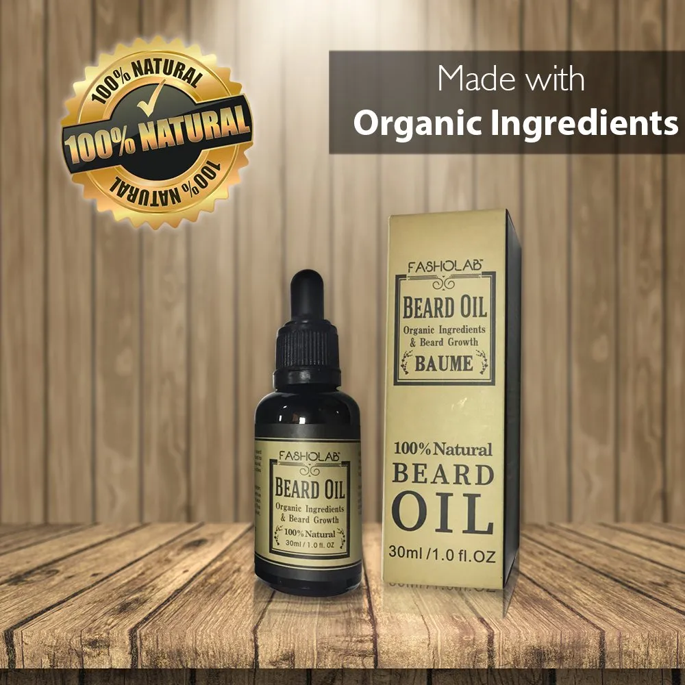 Beard Grooming Kit for Men - Organic Beard Growth - Professional Barber Beard Trimming Set - Beard Brush Beard Oil Wooden Comb Sharp Stainless Steel Scissors - Scented Beard Gift for Him
