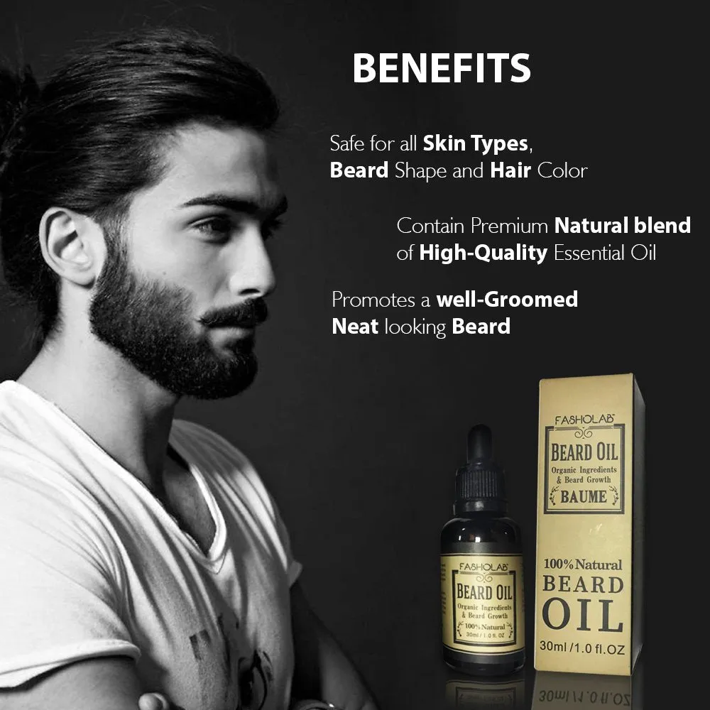 Beard Grooming Kit for Men - Organic Beard Growth - Professional Barber Beard Trimming Set - Beard Brush Beard Oil Wooden Comb Sharp Stainless Steel Scissors - Scented Beard Gift for Him