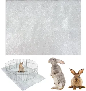 BNOSDM 63x47In Rabbit Cage Liner Washable Bunny Mats Reusable Floor Protect Rug with Anti Slip Bottom, Soft Pets Dog Playpen Pads for Rabbit Dog Chinchilla Guinea Pig Ferret