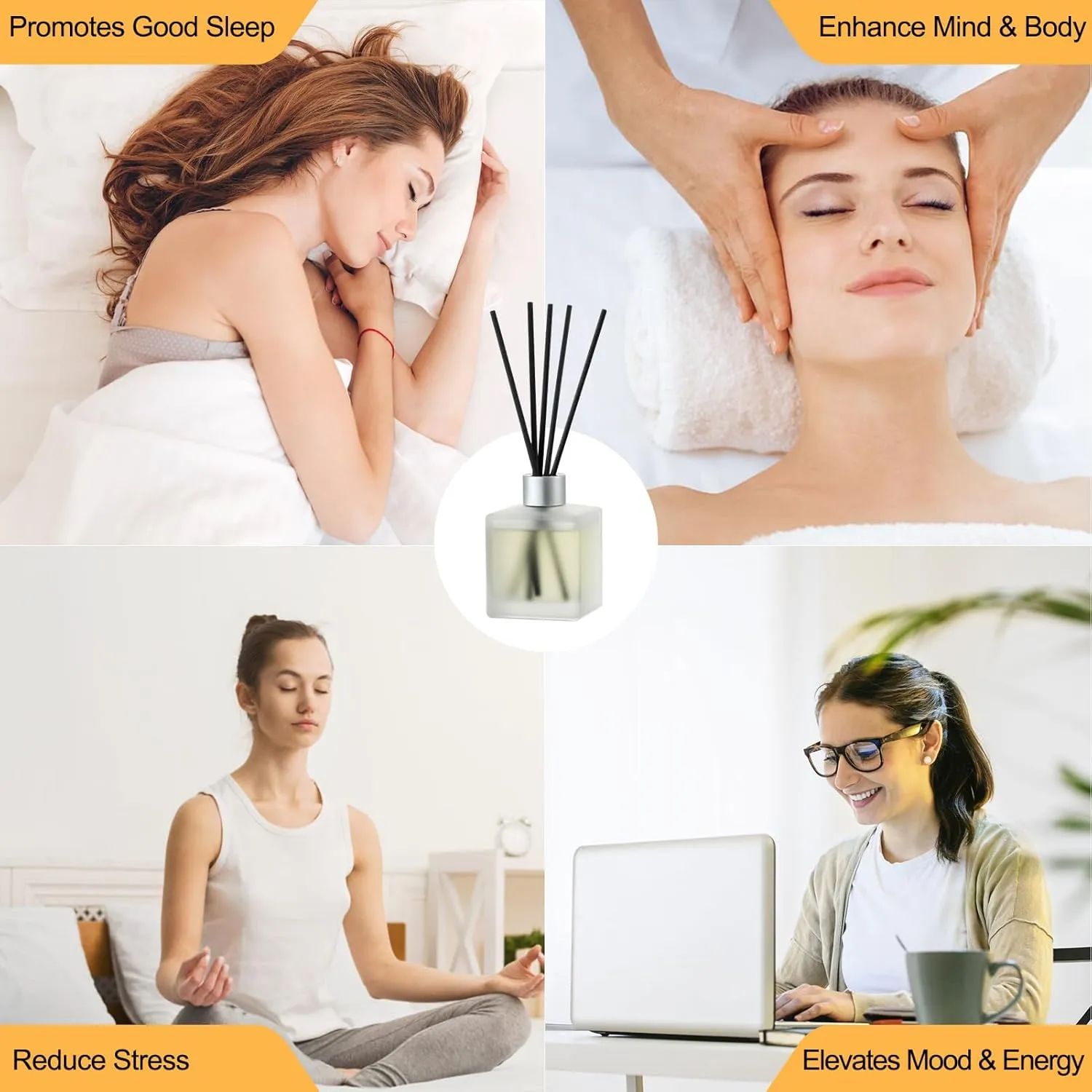 Brakula Reed Diffuser Set, 180ml Pine Tree Scented Oil Diffuser for Bathroom, Home Fragrance for Living Room, Office