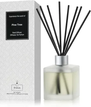 Brakula Reed Diffuser Set, 180ml Pine Tree Scented Oil Diffuser for Bathroom, Home Fragrance for Living Room, Office