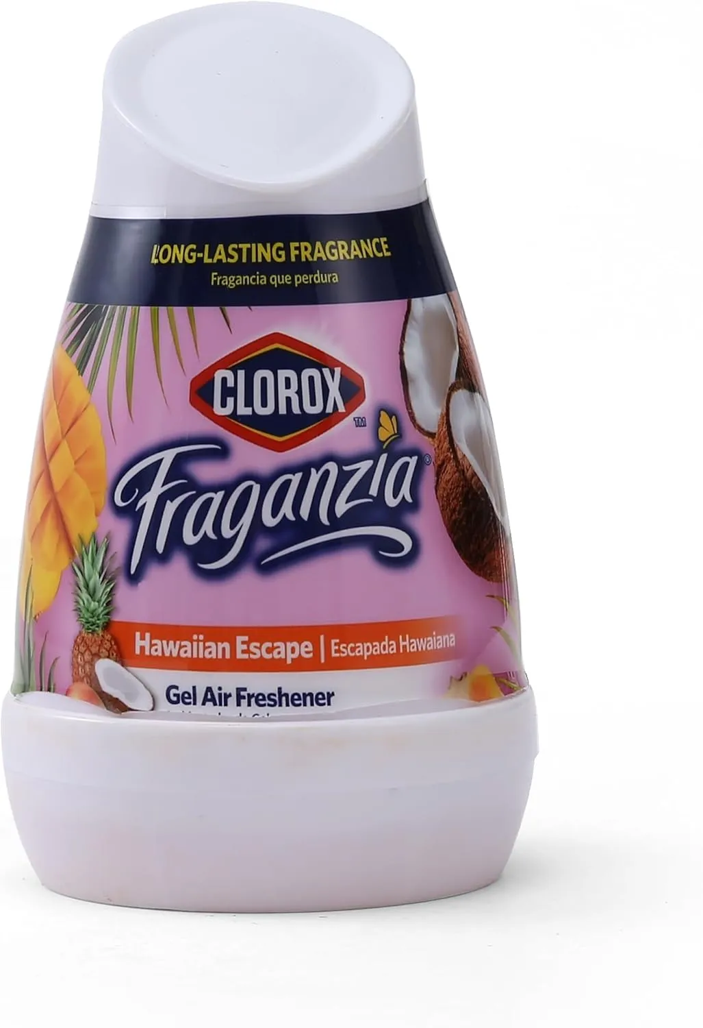 Clorox Fraganzia Gel Air Freshener Cone in Hawaiian Escape Scent, 6oz | No-Plug, Battery-Free Air Freshener for Small Rooms, Closets, Kitchens, Bathrooms, Offices and More