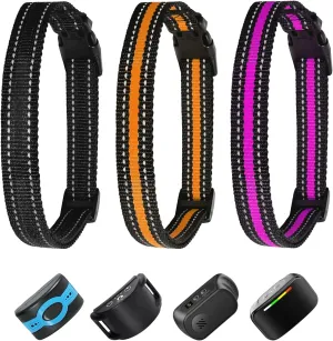 Collar Replacement Strap, 3 Piece Reflective Replacement Nylon Collar Strap Dog GPS Training Bark Receiver Collars, Durable Adjustable Collar Straps for Small Medium Large Dogs
