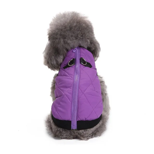 Comfy Warm Winter Vest With Leash Buckle For Small Dogs