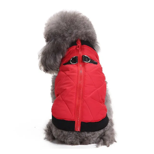 Comfy Warm Winter Vest With Leash Buckle For Small Dogs