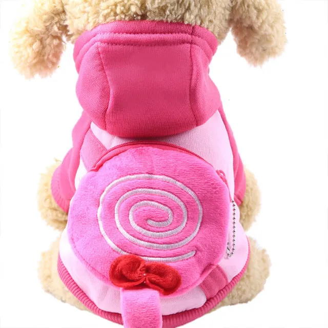 Cute Cartoon Lollipop Pocket Warm Fleece Lining Hoodie For Dogs