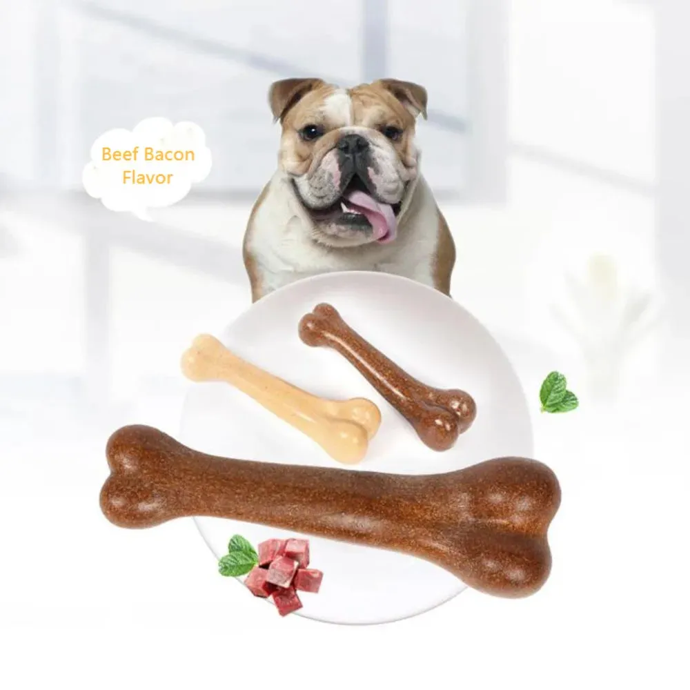Dog Bone Chews Toys | Nearly Indestructible Natural Non-Toxic Anti-Bite Puppy Toys | Durable Chew Toys for Small, Medium, and Large Dogs | Pet Chew Game Dental Health
