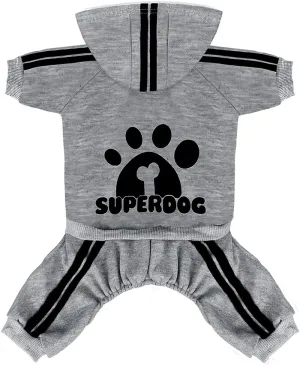 Dog Hoodie 4 Legs Jumpsuit for Small Dogs Puppy Clothes Dog Pullover Sweatshirt Cotton Doggie Winter Coat Cat ApparelXX-LargeGrey