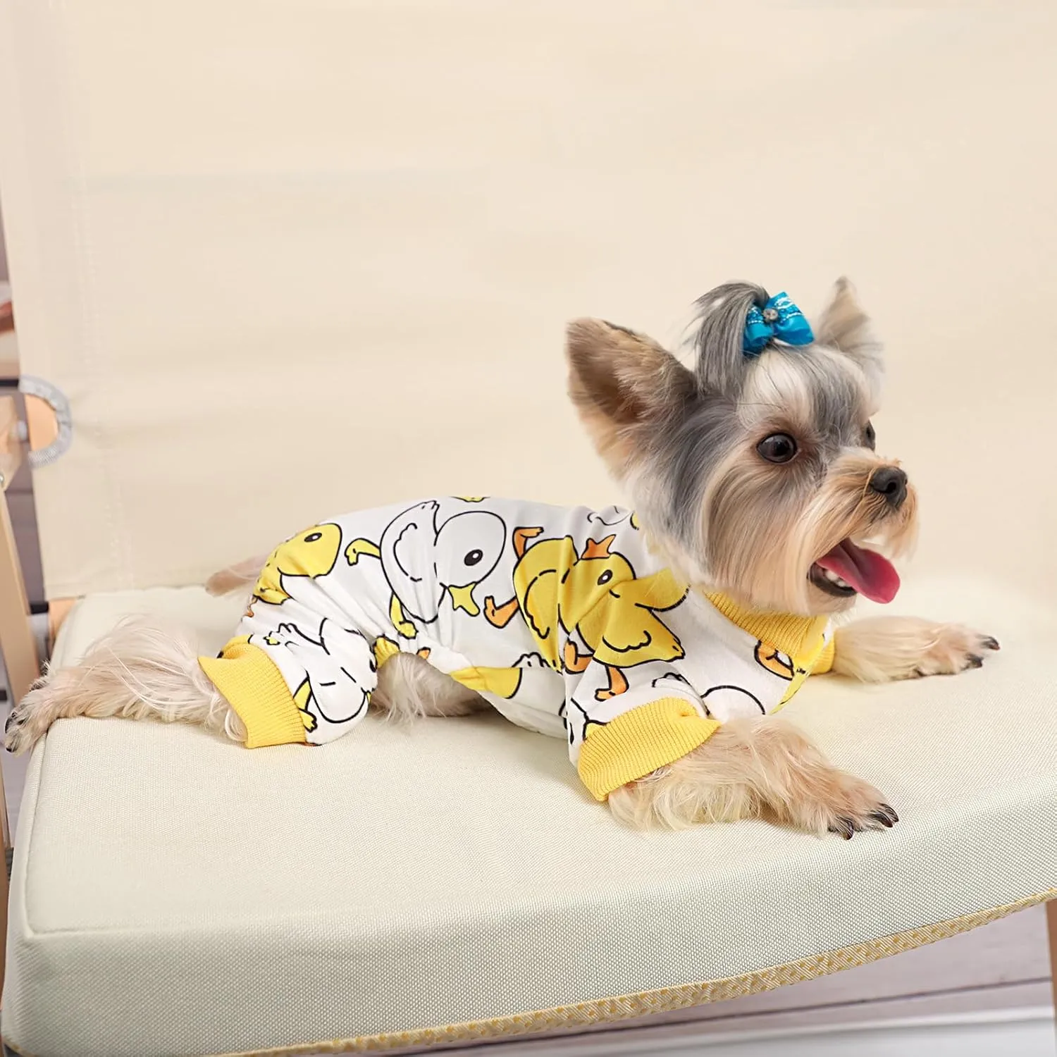 Dog Pajamas for Small Dogs Girl Boy Soft Cute Pet Pjs Fall Winter Warm Puppy Onesie Pet Clothes Stretchable Jumpsuits Puppy Sweaters Outfits for Chihuahua Yorkie Cat (Duck, XS)