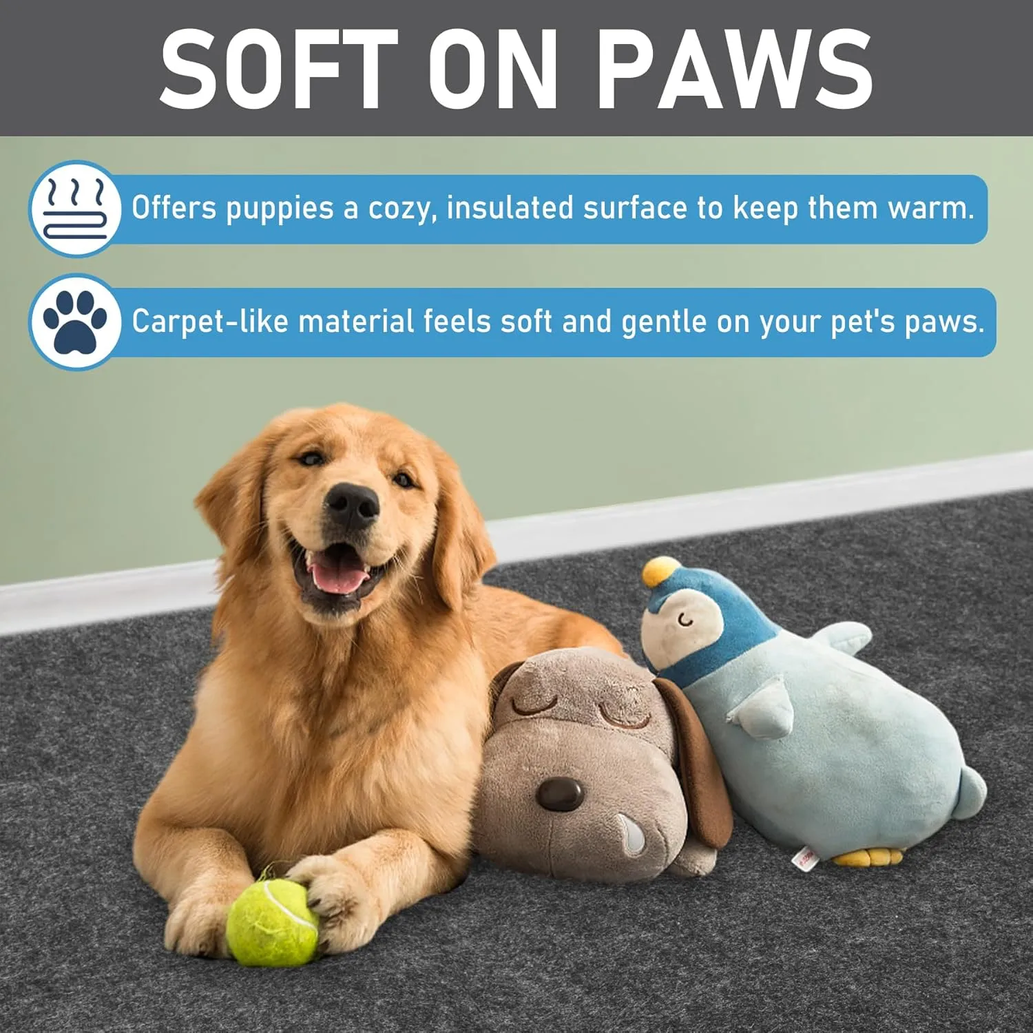 Dog Playpen Mat, Washable Pee Pads for Dogs, XL Size (60 x 74), Absorbent, Waterproof, Reusable Puppy Pad for Training, Whelping, Housebreaking, Incontinence, and Crate/Kennel
