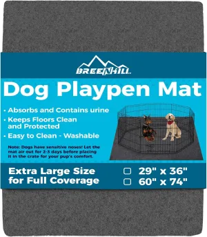 Dog Playpen Mat, Washable Pee Pads for Dogs, XL Size (60 x 74), Absorbent, Waterproof, Reusable Puppy Pad for Training, Whelping, Housebreaking, Incontinence, and Crate/Kennel