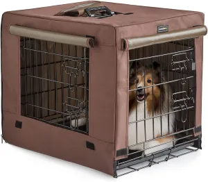 DONORO Dog Crates Kit for Small Size Dogs Indoor with Dog Crate Cover, Double Door Dog Kennels & Houses for Puppy and Cats, Collapsible Metal Contour Dog Cages