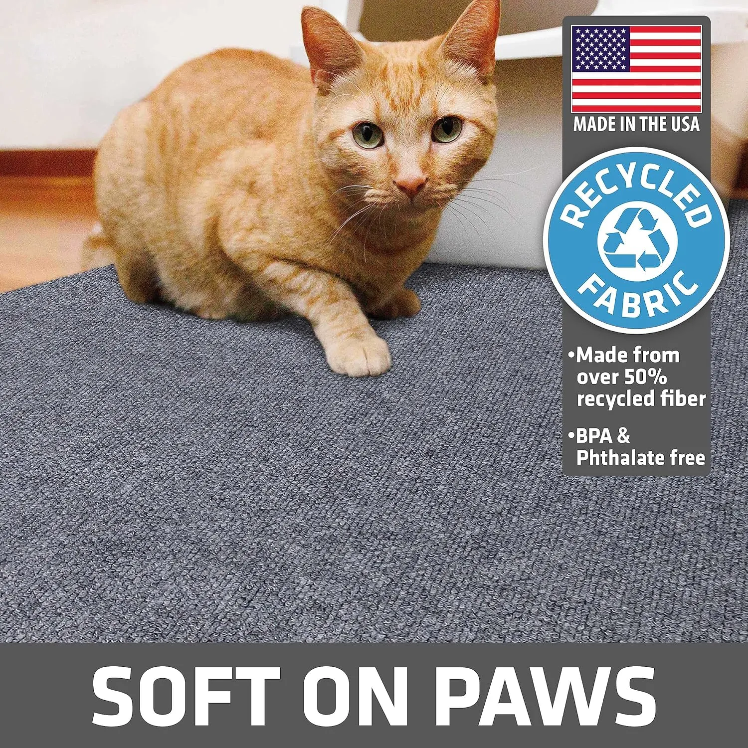 Drymate Cat Litter Trapping Mat, (Ridged Design), Traps Litter & Mess from Box, Soft on Kitty Paws, Absorbent, Waterproof, Urine-Proof, Machine Washable, Durable, (USA Made) (20" x 28")
