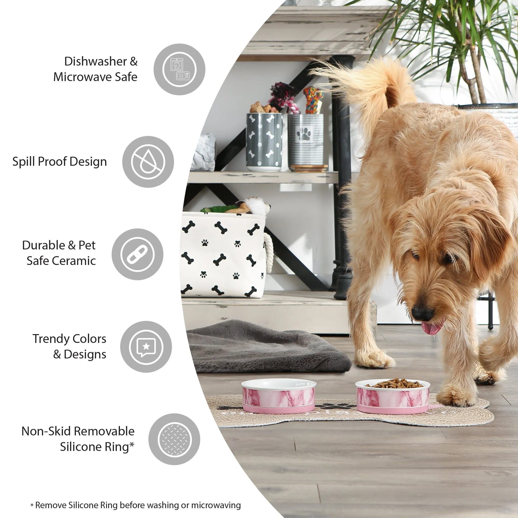 Eat/Drink Pet Bowl Set of 2 , Large 3.75 C. Capacity
