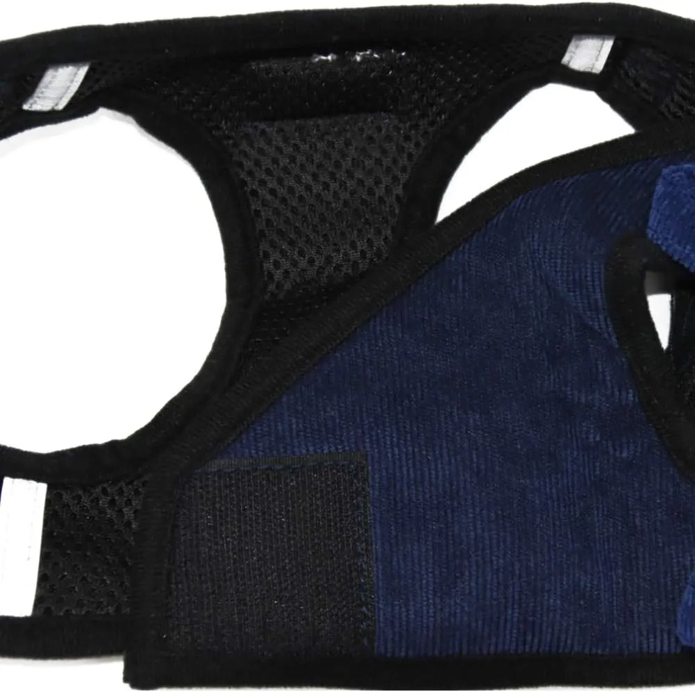 FEimaX Dog Harness and Leash Set, No Pull Reflective Adjustable Pet Harnesses for Puppy Kitten Soft Corduroy Chest Harness for Small Medium Dogs and Cats Easy Control Vest for Outdoor Walking