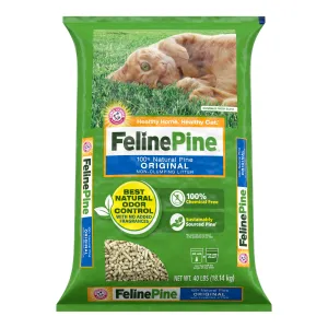 Feline Pine Original 100% Natural Pine Non-Clumping Cat Litter 40lb, Fresh Scent