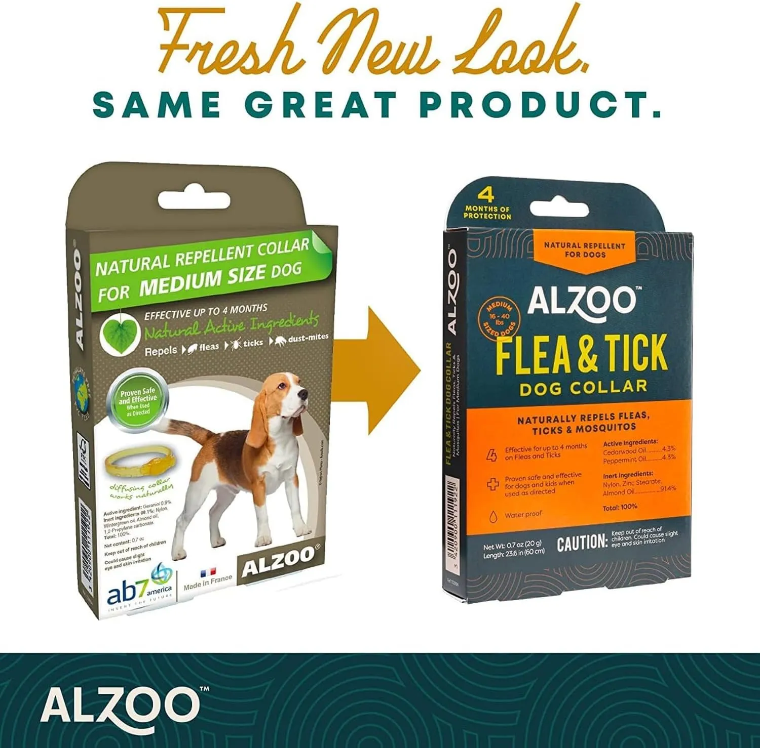 Flea & Tick Dog Collar, Helps Repel Fleas, Ticks & Mosquitoes, 100% Plant-Based Active Ingredients, Phthalates and PVC Free, Up to 4 Months Protection, for Medium-Sized Dogs: 16-40 lbs, Single