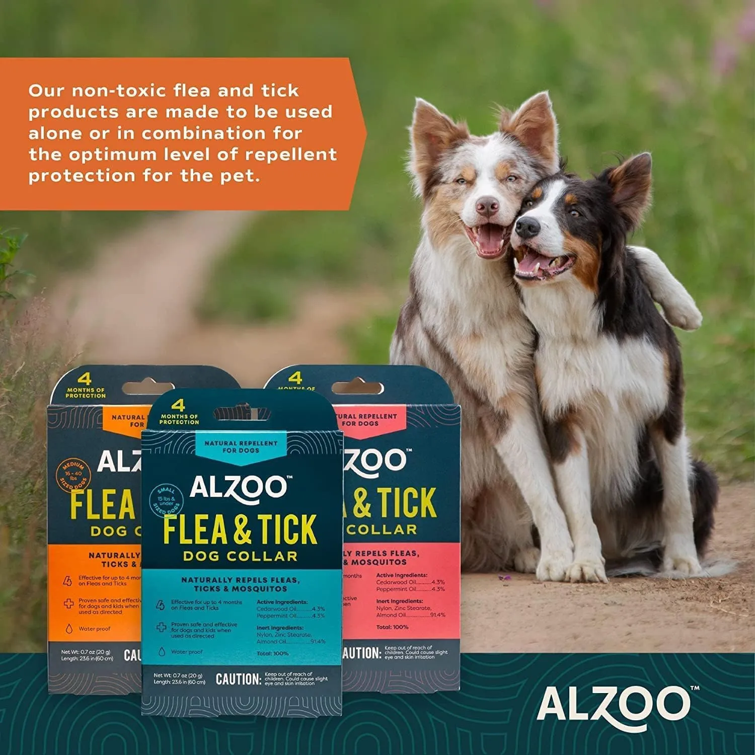 Flea & Tick Dog Collar, Helps Repel Fleas, Ticks & Mosquitoes, 100% Plant-Based Active Ingredients, Phthalates and PVC Free, Up to 4 Months Protection, for Medium-Sized Dogs: 16-40 lbs, Single