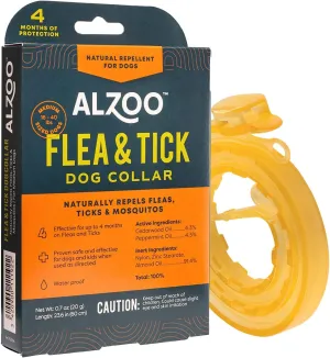 Flea & Tick Dog Collar, Helps Repel Fleas, Ticks & Mosquitoes, 100% Plant-Based Active Ingredients, Phthalates and PVC Free, Up to 4 Months Protection, for Medium-Sized Dogs: 16-40 lbs, Single