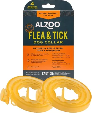 Flea & Tick Dog Collar, Helps Repel Fleas, Ticks & Mosquitoes, 100% Plant-Based Active Ingredients, Phthalates and PVC Free, Up to 4 Months Protection, Medium-Sized Dogs: 16-40 lbs, Pack of 2
