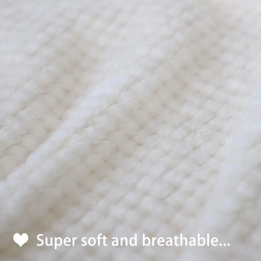 furrybaby Premium Fluffy Fleece Dog Blanket Soft and Warm Reversible Flannel Pet Blanket for Dogs 24x32inch Washable Indoor Cats Blankets for Cozy Comfy Nap(White)