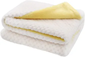 furrybaby Premium Fluffy Fleece Dog Blanket Soft and Warm Reversible Flannel Pet Blanket for Dogs 24x32inch Washable Indoor Cats Blankets for Cozy Comfy Nap(White)