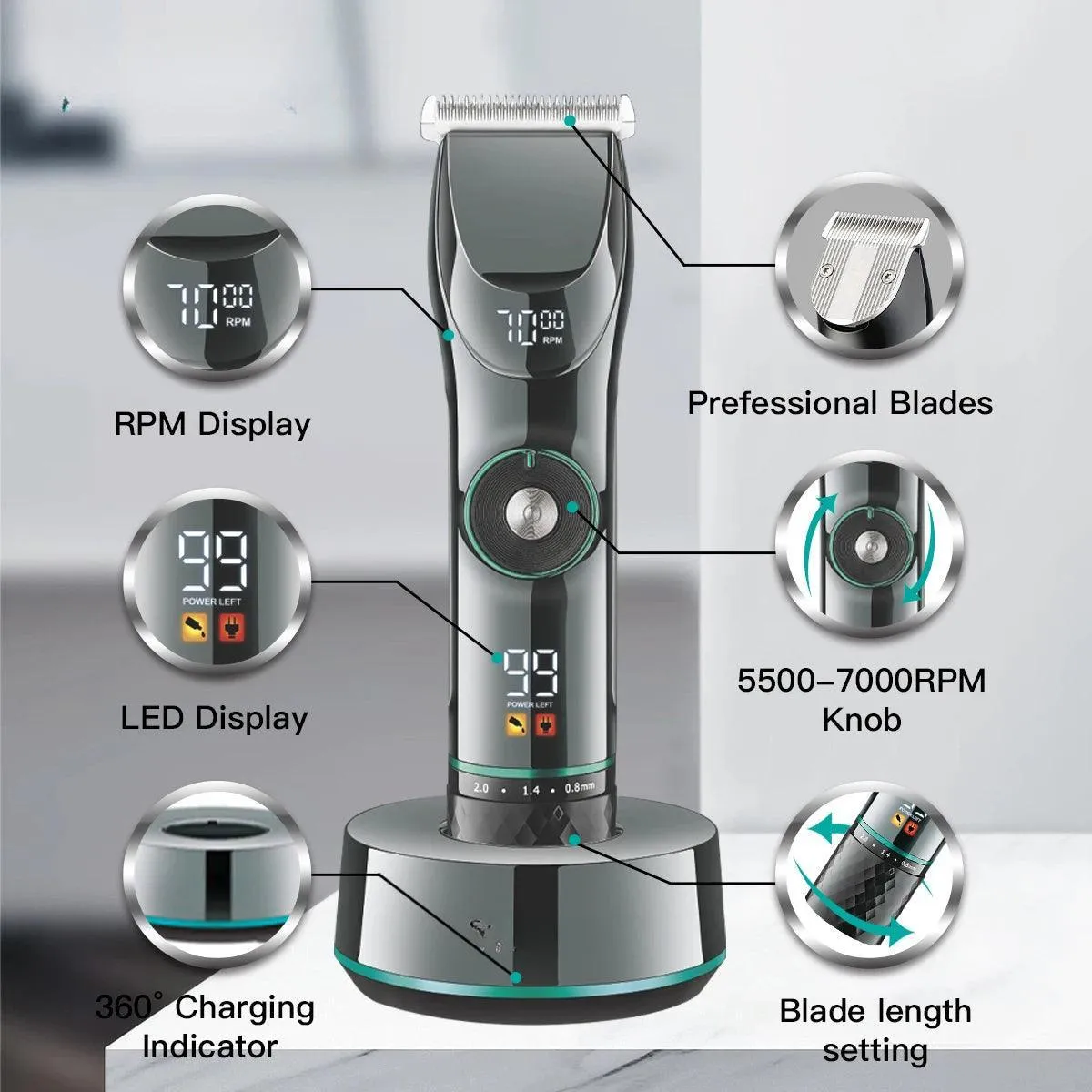 Hair Cutting Machine Adjustable Hair Trimmer Cordless Clipper Electric