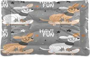 Happy Dog Outdoor Dog Bed for Small Dogs Washable Waterproof Travel Pet Bed Mat Portable Cat Bed with Non-Slip Bottom for Indoor and Sleeping 18 x 24 Inch