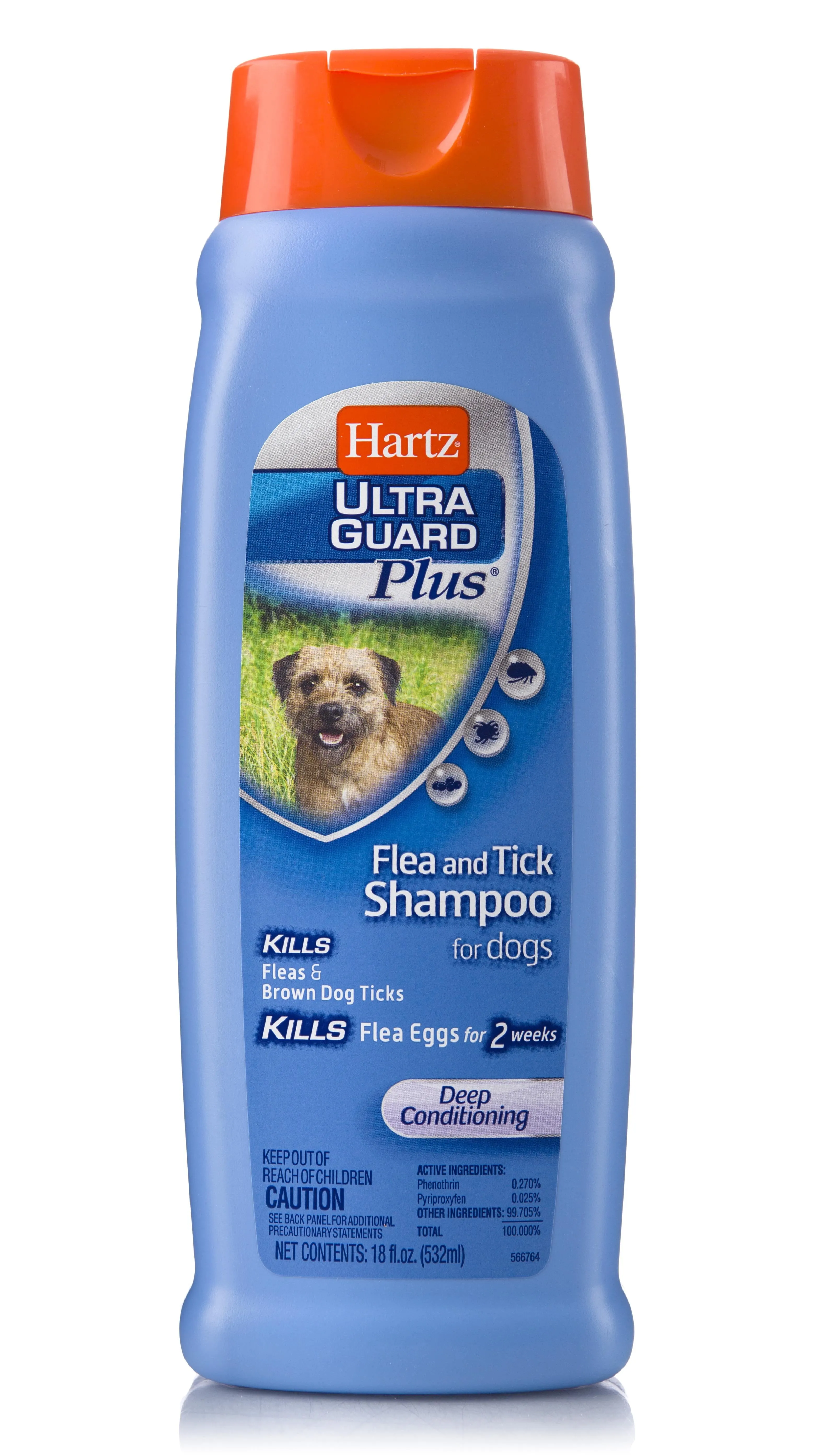 Hartz Mountain Ultra Guard Plus Flea and Tick Dog Shampoo and Conditioner - 18 Oz