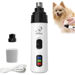 Heusom Silent Professional Nail Grinder,Low Noise USB Rechargeable Nail Grinder for Dogs,Silent Professional Nail Grinder for Trimming Nails for Dogs and Cats